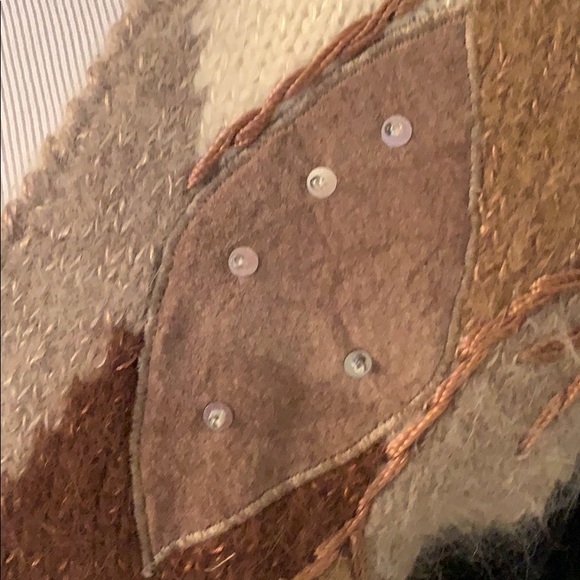 Vtg GINENNE Knit Sweater With patches GORGEOUS - Picture 6 of 12